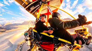 Microlight aircraft fun flying around the ground and enjoy your flight ✈️ and ride”