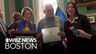 Celebrity 107-year-old WWII veteran honored at Massachusetts State House Profile