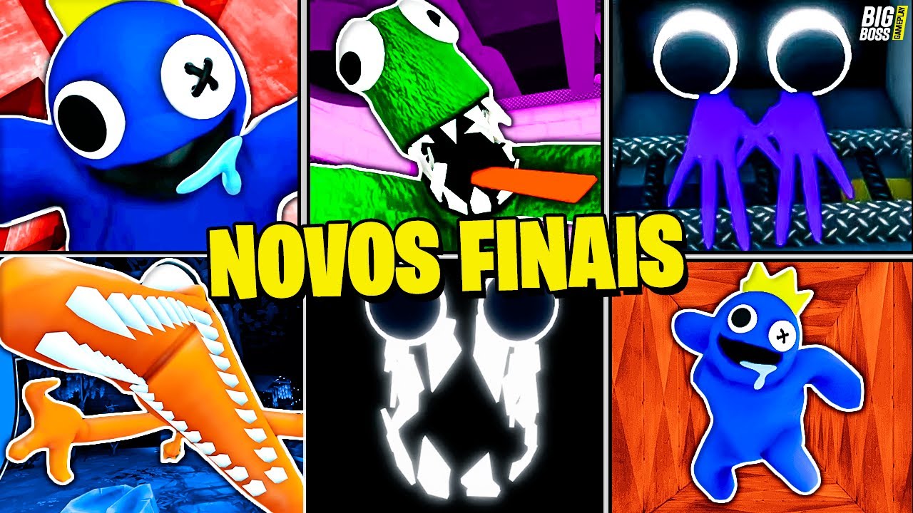 NOVOS FINAIS e NOVOS JUMPSCARES no JOGO DO BICHO AZUL BABÃO RAINBOW FRIENDS  NO ROBLOX - big boss 