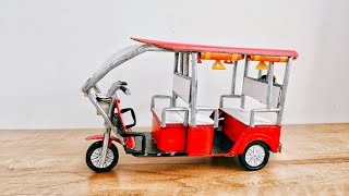 How To Make a RC Rickshaw (Tuk Tuk) | Making a Highly Detailed E-Rickshaw out of Cardboard | DIY