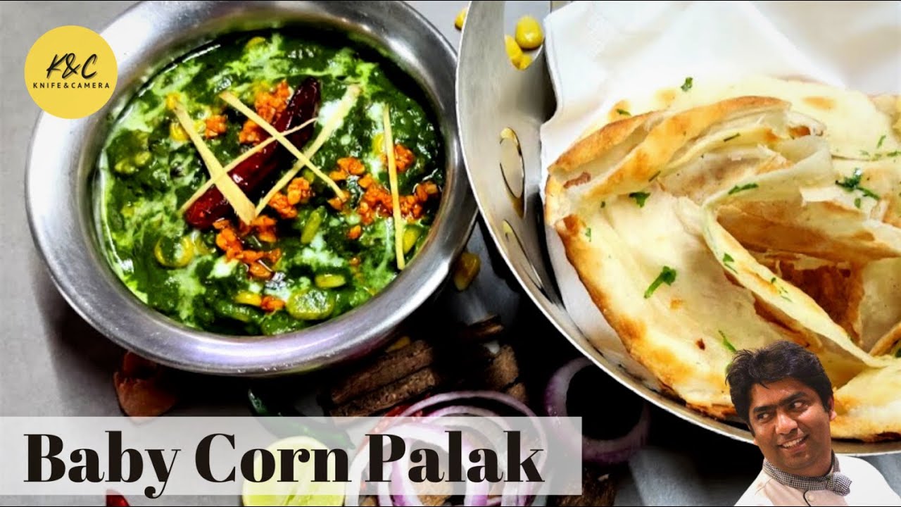 Baby Corn Palak Recipe II Palak Baby Corn Subzi II BAY CORN WITH