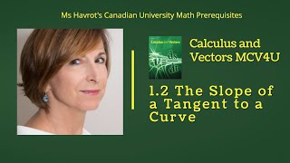 Calculus 1.2 The slope of a tangent to a curve
