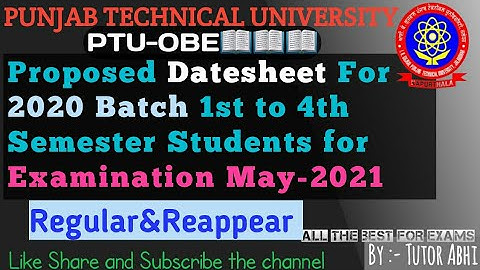 Proposed Datesheet For(Regular,Reappr) Exam 2021 and Leftout Papers of NOV-20 Starting From 09/08/21