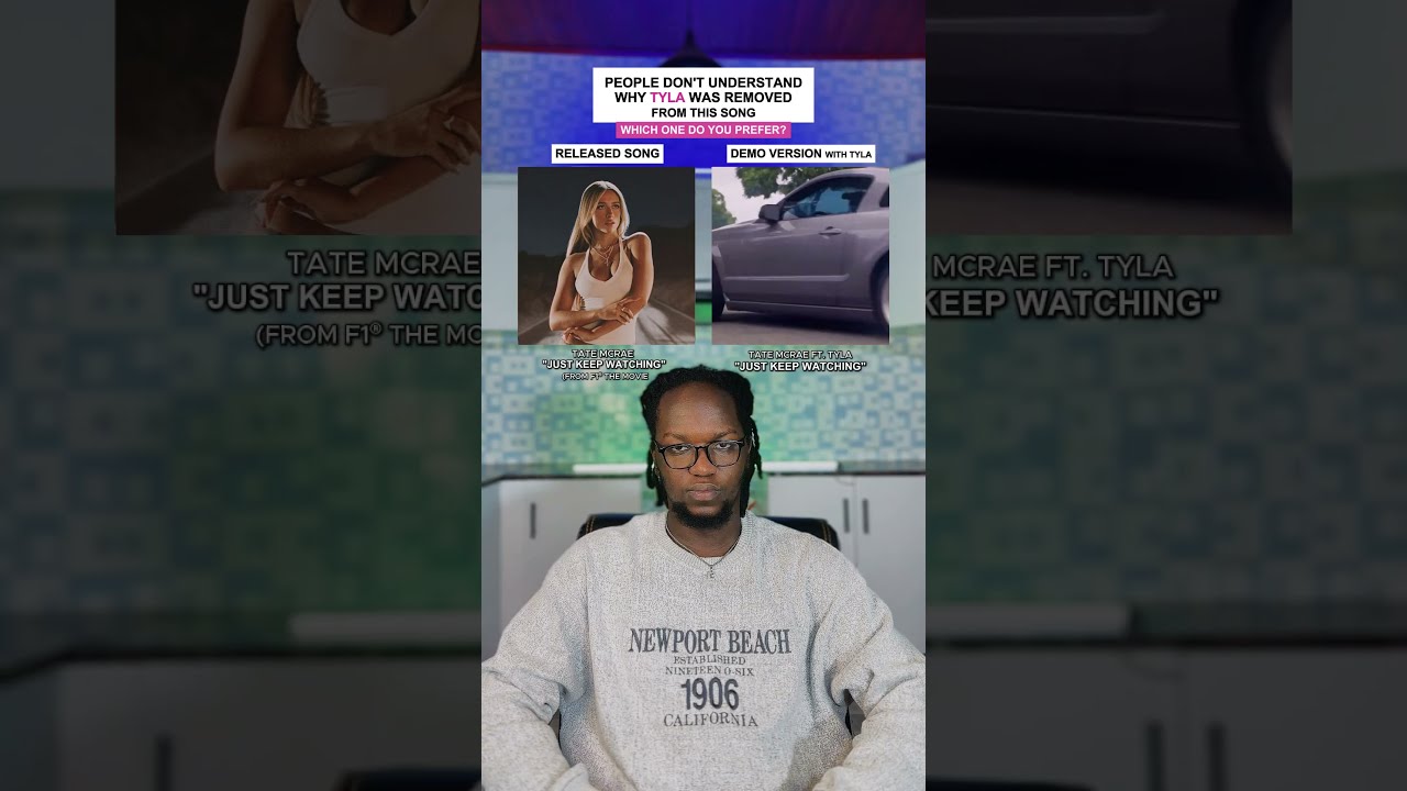 Song Released Vs. Demo Version: Tate McRae "Just Keep Watching" (From F1® The Movie), Tyla #shorts