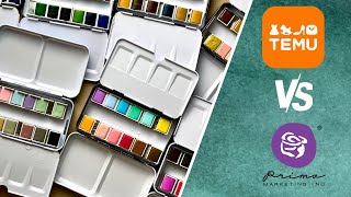 HONEST REVIEW: TEMU VS. PRIMA WATERCOLOR SETS; ARE THEY DUPES?