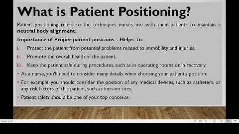 PATIENT POSITIONING LECTURE 1