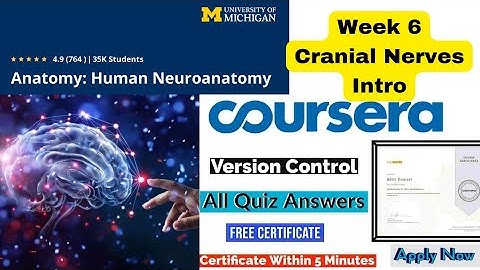 Coursera free course with certificate || NeuroAnatomy week 6 Cranial nerves Intro Quiz Answers