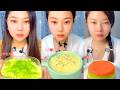 Colorful Rice and Custard Dishes Featured in a Calm Food Feast