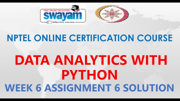 Data Analytics with Python | NPTEL | Week 6 | Assignment 6 Solution | Jan2021