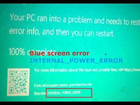 INTERNAL_POWER_ERROR (a0) The Power Policy Manager Experienced A Fatal Error In Windows 10