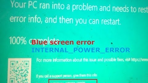 INTERNAL_POWER_ERROR (a0) The power policy manager experienced a fatal error in Windows 10