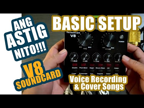 V8 SOUNDCARD BASIC SETUP | FOR VOICE RECORDING | COVER SONG RECORDING
