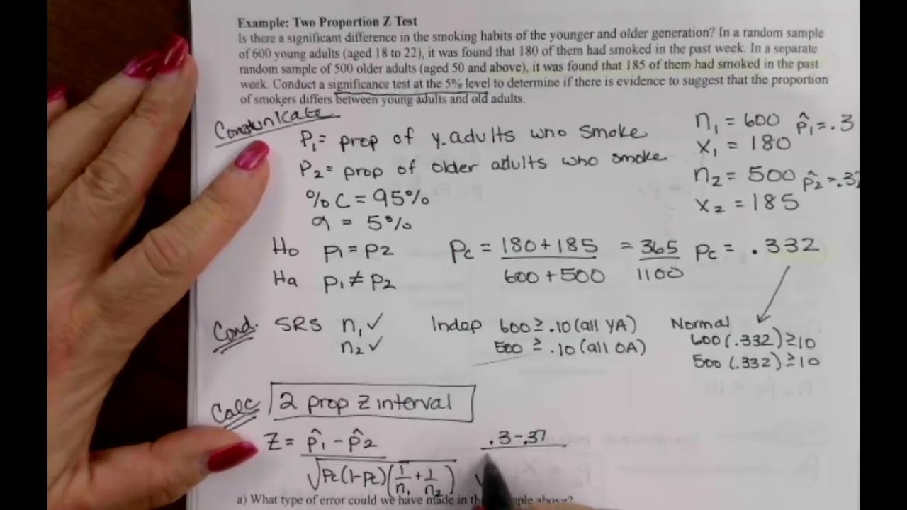 Video 6F Sig Test for 2 sample diff of proportions