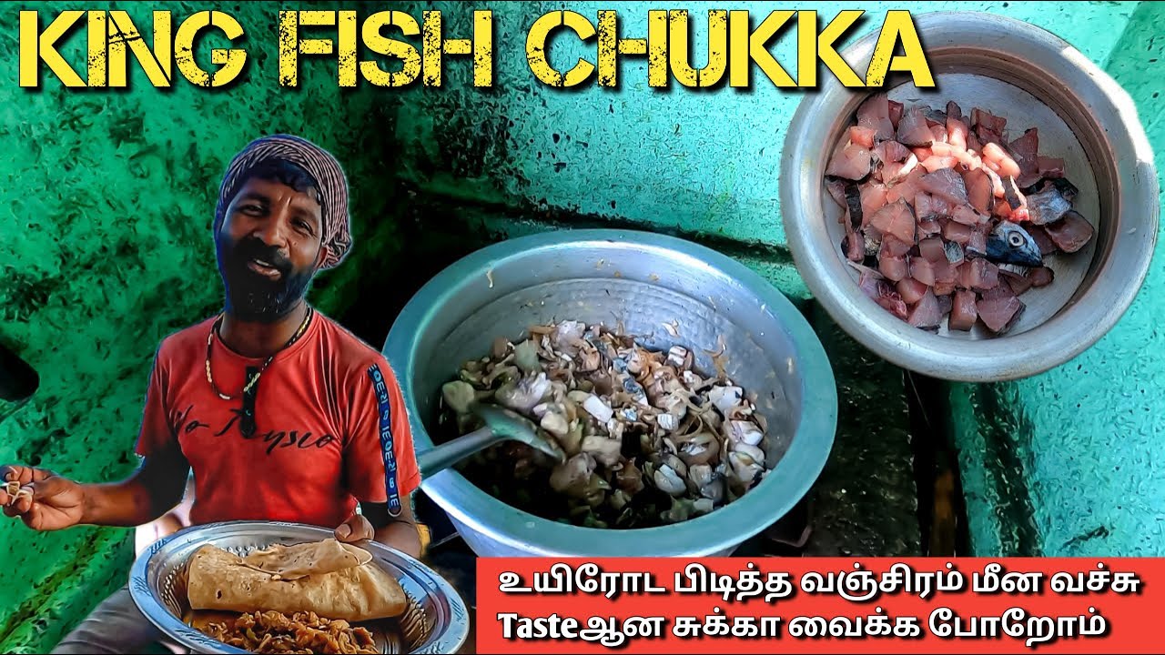 Choukka Fish Yummy King Fish Chukka cooking | உயிரோட பிடித்த வஞ்சிரம் மீன வச்சு ...