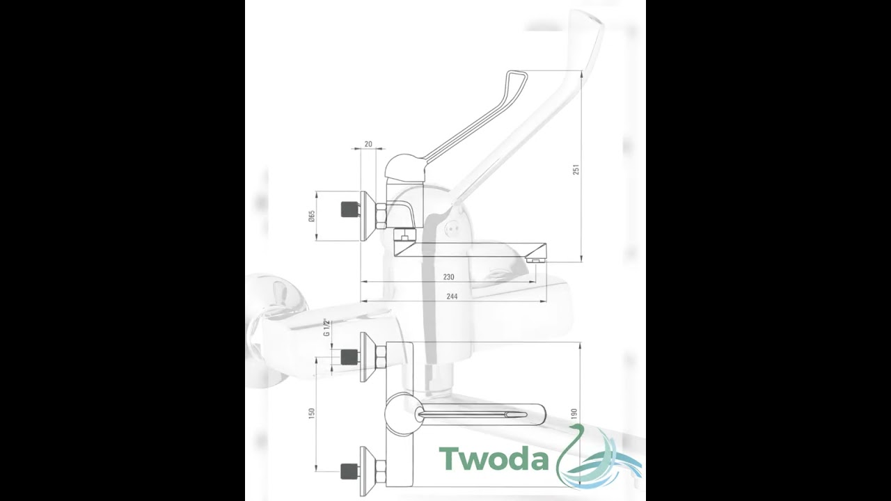 DEANTE Corio Waschtischarmatur mit Schwenkauslauf und Klinikhebel // Chrom // BFC-050C