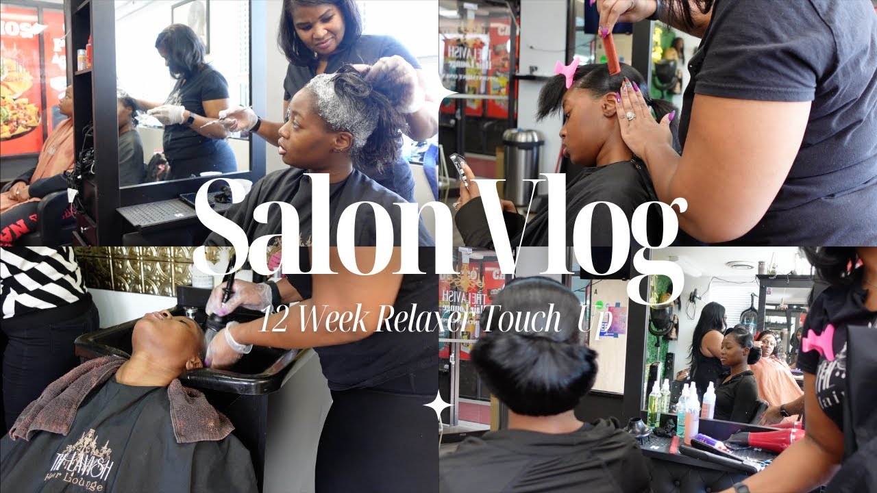 Hair Vlog: Relaxer Day! Come with me to salon  12 weeks post relaxer