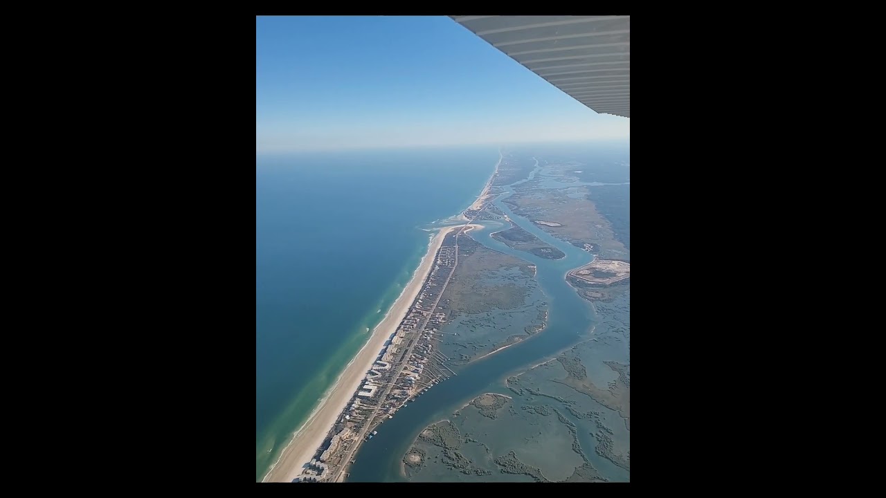 Flying over Palm Coast Beach, Florida