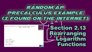 AP Precalculus Section 2.13 Example: Rewriting a Literal Logarithmic Equation (Example 1)