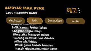 [CCP] Mentahan Lirik Lagu 'AMBYAR MAK PYAR - NDARBOY GANK' Jawa Song