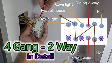 How to wire a 4 Gang 2 Way switch on a mix of 1way and 2 way circuits