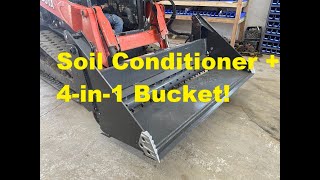 CID Multipurpose Power Rake Soil Conditioner with 4-n-1 Bucket