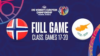 Norway v Cyprus | Full Basketball Game | FIBA U16 Women's European Championship 2023