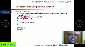 PPS - Video Lecture –  Fibanocci & ToH Programs - Lecture-VI by Madhira Srinivas 22-04-2020