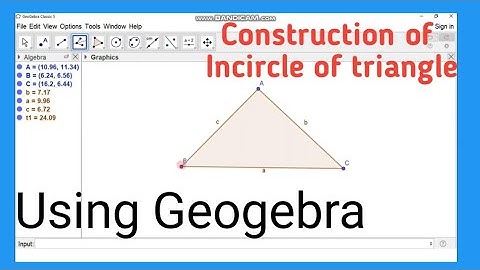 Construction of Incircle of a triangle using Geogebra #geogebraanimation #geogebra