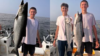 Insane Morning King Salmon Bite Out of Pentwater Michigan 2026 Day 2