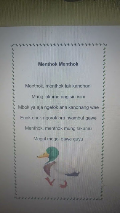 Download lagu Menthok Menthok Tembang Dolanan #ajarnyanyi