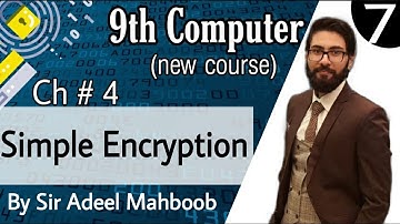 Simple Encryption in hindi/urdu | 9th computer new book chapter 4