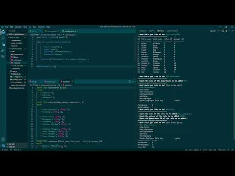 SQL Employee Tracker Usage and Installation Tutorial