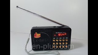 NewKanon K011U Радиоприемник, FM 87-108 Mhz, USB/microSD, mp3, аккумулятор Li-Ion 800mAh BL-5C