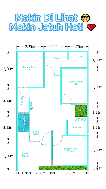 Desain Rumah Ukuran 6x10 Meter Juara #rumah #desianrumah #denahrumah