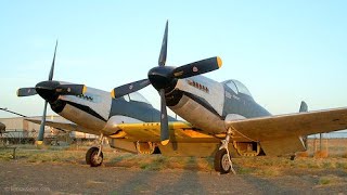 NICE TWO PROPELLER Engined Airplanes Cold Start and Start Sound