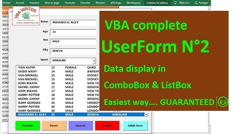 VBA Complete UserForm application/ NO CODING/ ComboBox/ ListBox/ Extract Data_En_2. www.VbaWriter.ch