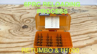 6MM PRC Reloading Process Start to finish. Retumbo & H1000 109 Berger