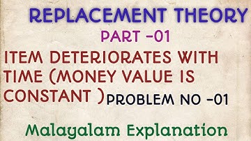Replacement theory(PART-01)| Item Deteriorates With Time -MONEY VALUE IS NOT COUNTED |Malayalam