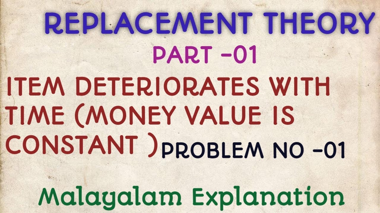 Replacement Theory PART 01 Item Deteriorates With Time MONEY VALUE replacement-theory-part-01-item-deteriorates-with-time-money-value