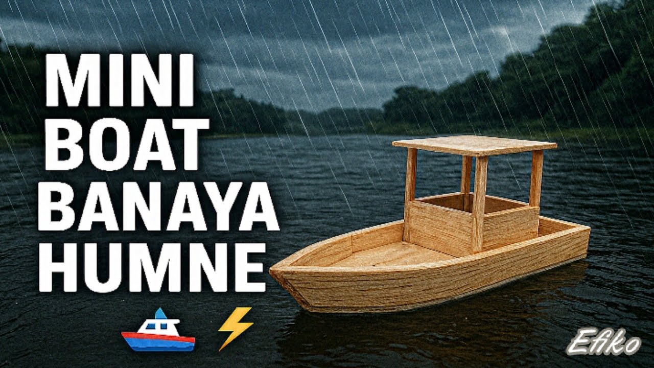 🚤🌧️ We Made a Mini Boat Without Motor | Rainy Season Experiment 🌊✨