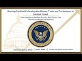 Hearing Entitled: Following the Money: Tools and Techniques to Combat Fraud