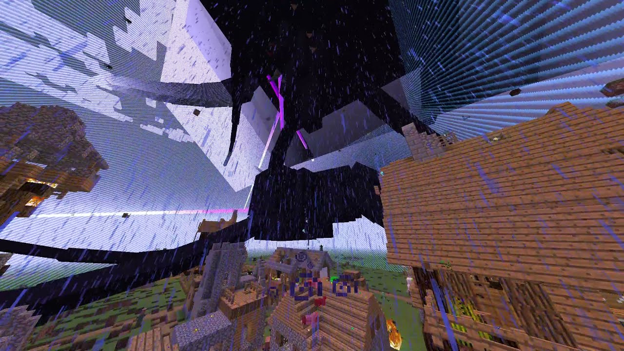 Wither Storm attacking a town
