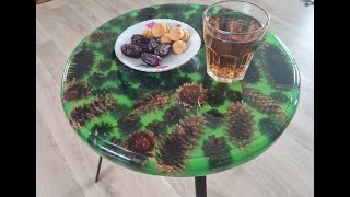how to make epoxy coffee table|I made a coffee table with pine cone fruit