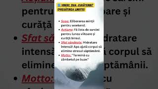 Vineri: ziua „curățeniei” (pregătirea liniștii) CuratenieMentala #Weekend #Productivitate #Relaxare