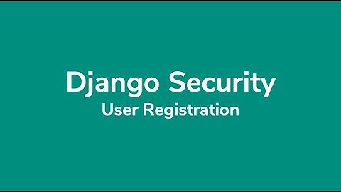 User Registration In Django