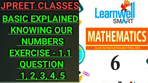 #class6 #learnwell smrt #chapter 1 #knowingournumber #basic exercise 1.1 question 1,2,3,4,5 #jpreet