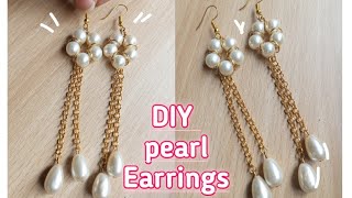 DIY Earrings| Easy fancy pearl Earrings for collage girls| DIY jewelry