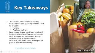 Implementing Food Rx Programs for Health Center Settings