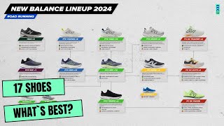 New Balance Road Running Shoes Lineup 2024. Comparison of 17 models.