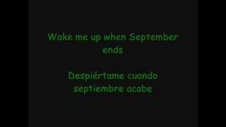 Video thumbnail of "Wake Me Up When September Ends GREEN DAY lyrics"